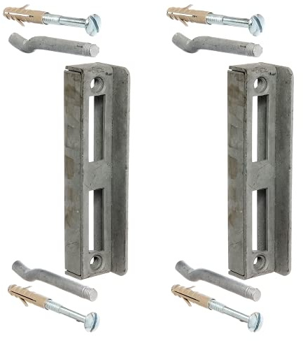 Alberts 410889 Anschlag für Schlosskästen | feuerverzinkt | Höhe: 172 mm | Tiefe: 40 mm | 2er Set