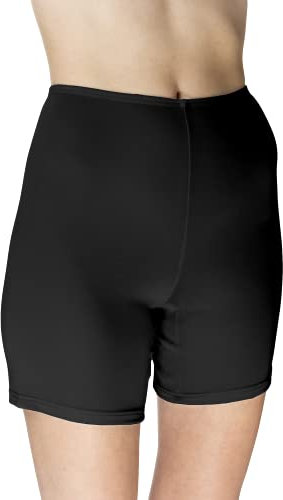 Mewa Kurze Hose Damen - aus Viskose-Seide - Unsichtbar auch Unter Enger Kleidung Unterwäsche Frauen - Toll für Den Sport Radlerhose Damen - Shorts für den Alltag Sowie zum Schlafen (Schwarz, 48)