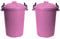 M1SS (Set of 2) 50 Litre Heavy Duty Plastic Clip Lock Lid Bin Indoor or Outdoor Rubbish, Dustbin, Trash, Waste or Storage of Animal Feed. (Pink)