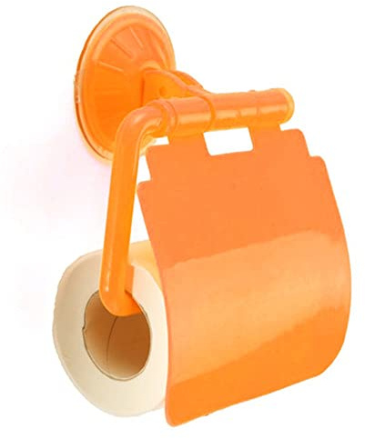 1 pc avec Couvercle en Plastique Mural Salle de Bain Porte-Papier Toilette Accessoires de Salle de Bain, Orange
