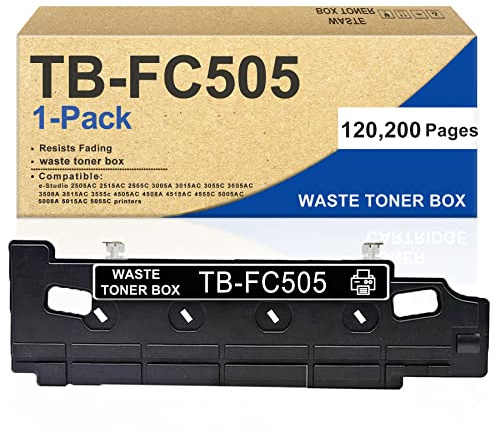 [1 Pack] TB-FC505 TBFC505 Compatible Extra High Yield Waste Toner Box Replacement for Toshiba e-Studio 2505AC 2515AC 2555C 3005A 3015AC 3055C 3505AC 3508A 3515AC 3555c Printers