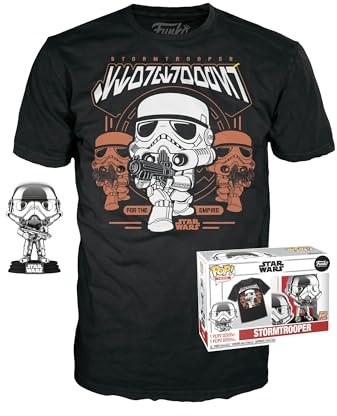 Funko Pop! & Tee: SW - Stormtrooper - Small - (S) - Sturmtruppler - Star Wars - T-Shirt - Kleidung mit Vinyl-Sammelfigur - Geschenkidee - Spielzeug und Kurzärmeliges Top Für Erwachsene Männer