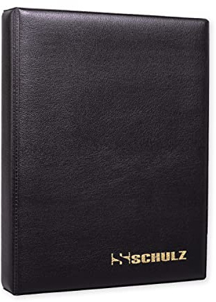 Münzsammelalbum – 50p £1 £2 A-Z 10 Pence 10p Crown £5 Storage Binder – Mini Handy Pocket Collecting Holder – Schützen und Aufbewahren 120 Münzen – Original SCHULZ Münzalbum in Schwarz