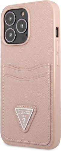 Guess GUHCP13LPSATPP Hülle für iPhone 13 Pro / 13 6,1 rosa hardcase SaffianoTriangle Logo Cardslot