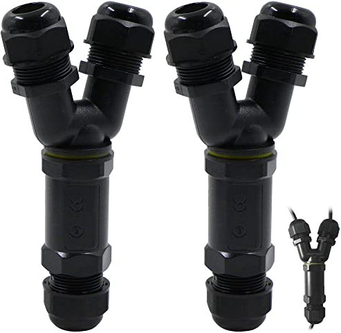 Kabelverbinder Kabelanschlussdose Wasserdicht Verbindungsbox Klemmdose - Abzweigdose 3 Polig Verteilerdose Außen Kabelschuhe Erdkabel Verbindungsmuffe Kabelmuffe Y-Form Verbindsmuffen- 2 pcs, 10-14mm