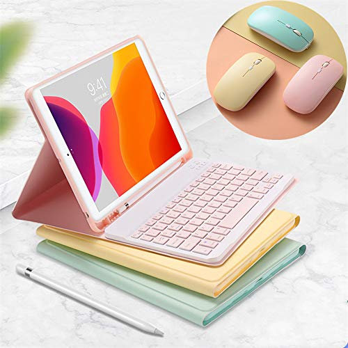YEEHi Color Keyboard Case Mouse for iPad Air 11 inch (M3,M2)/ iPad Air 5th/4th Generation 10.9 inch Case with Cute Magnetic Detachable Bluetooth Keyboard Cover (MintGreen)