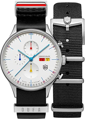 DuFa Herren Analog Quarz Uhr mit Leder Armband DF-9021-0F