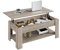 Yaheetech Mesa Centro Elevable con Estante Mesa Café con Revistero Mesa Comedor de Industrial para Salón 120 x 59 x 49,5 cm Gris