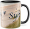 Tasse von Sylt Strandbild Kaffee-Tasse Kaffee-Becher Geschenkidee für Syltliebhaber Geschenk Syltfan Tasse Insel Sylt Urlaub (Weiß/Schwarz)