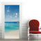 3D Sticker De Porte Trompe L'Oeil Plage Tropicale Ciel Bleu Mer Nature Paysages Papier Peint Porte Auto-Adhésif Amovible Autocollant Poster De Porte Stickers Muraux Pour Décor Cuisine Salon Chambre S