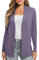 EXCHIC Donna Casuale Manica Lunga Lavorare a Maglia Cardigan Leggero Comodo Fronte Aperto Maglioni Lunghi con Tasche(XXL, Viola)