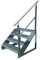 Kaminbau Mierzwa Premium Treppe Freistehend 4 Stufen Geländer Rechts (Breite 1200 mm) (Höhe 76cm) Wetterfest Gitterroststufe Gartentreppe