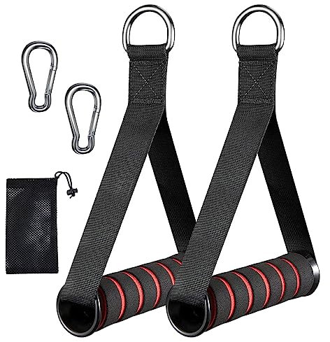 2 Maniglie Palestra per Fitness Band,Handles Manopole per Fasce di Resistenza,Palestra Accessori Maniglie per Forza e Allenamento Cardio su Cavi,Per Cavi Palestra Carrucola Corda Allenamento Elastica
