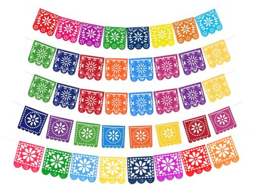 Tag der Toten Banner, 5 Stück mexikanische Deko-Banner, Tag der Toten Mexiko-Banner für mexikanische Fiesta der Toten, Tag der Toten, Totenkopf-Banner, Halloween und andere Partys Mexikanische Fiesta