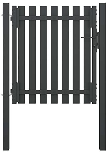 RAUGAJ Gartenzaun Tor Stahl 1x1,25m anthrazit, Artikelfarbe-Anthrazit