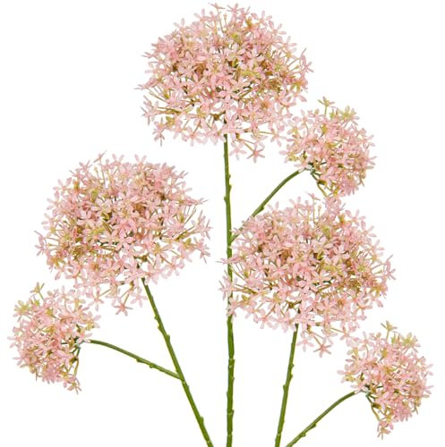 Briful 70CM 3er Set Kunstblumen Wie Echt Künstliche Kronenblumen Calotropis Gigantea Schleierkraut Rosa Kunstblumen Dekorative Gypsophila für Hochzeit Party Frühling Dekoration