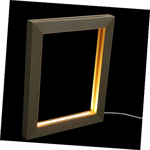 HOMSFOU Leuchtender Bilderrahmen Einfacher Bilderrahmen Led- Posterrahmen Lichtbildrahmen Dekorativer Bilderrahmen Holzbildrahmen Hintergrundrahmen Backlit Antiquität 3D Foto Hölzern