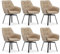 CLIPOP Esszimmerstühle Drehbar Set mit Armlehne, Kunstleder Polsterstuhl Gepolstert Sitz Küchenstuhl Drehstuhl Armlehnenstuhl für Esszimmer Wohnzimmer Büro (6er Set, Kunstleder Beige)