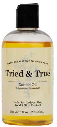 Tried & True Dänisches Öl – 237 ml – komplett natürlich, Allzweck-Finish für Holz, lebensmittelecht, lösungsmittelfrei, VOC-frei, ungiftiges Holz-Finish, polymerisiertes Leinöl