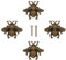 LLDYNW 4pcs Bumble Bee Cabinet Knobs - Insect Drawer Pulls - Animal Single Hole Handles for Dresser & Antique Dresser Bathroom Cabinets (Bronze)