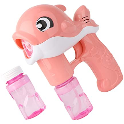 UPKOCH Elektrische Junge Mädchen Seifenblasenmaschine Mit Niedlichem Delfin-Design Tragbarer Cartoon Bubble Maker Mit Musik Und Licht Leichtes Bubble Blower Spielzeug Inklusive Flaschen s