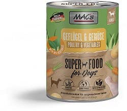 6 Dosen Macs Dog Hundefutter je 800 g (Geflügel & Gemüse)