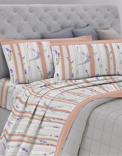 GEMITEX Completo Letto Cotone In, 100% COTONE, Traspirante, Privo di Sostanze Nocive, Qualità Certificata STANDARD 100 by OEKO-TEX Fiducia nel Tessile, MATRIMONIALE, G18/SALMONE, Designed in Italy