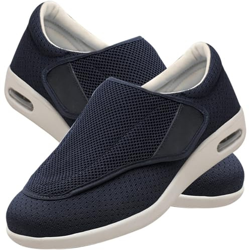 Möge Chaussons Diabétiques Homme Réglable Orthopédique Sandales Large Chausson Fermeture Scratch pour Personne Âgée Pieds Gonflés Arthrite Oedème Swollen Pantoufle