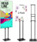 QWORK® lot de 2 supports d'affichage double face, supports d'information orientables pour événements et campagnes publicitaires, adaptés aux hauteurs d'enseignes de 12 cm à 210 cm