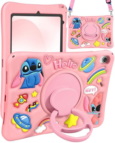 Petonist Funda para iPad de 10.9 pulgadas de 10.9 pulgadas, diseño único 3D de personajes de dibujos animados para niñas y mujeres, funda de silicona suave para iPad de 10ª generación 2022 con cuerda,