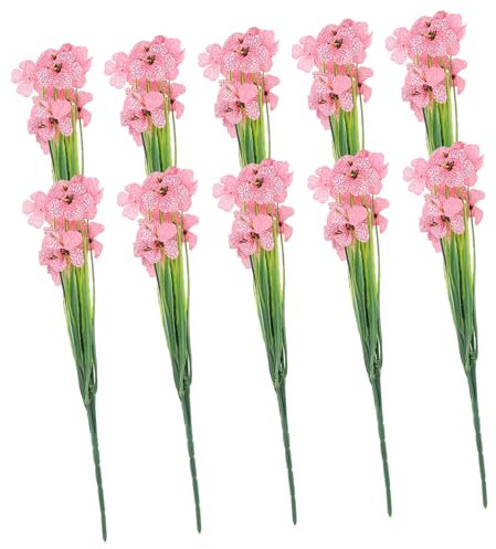 RORPOIR 10stücke Künstliche Violett Blumen Teiliges Realistische Kunstblumen Für Hochzeiten Partys Und Dekoration Büro Wohnzimmer Balkon Lebensnahe Simulation Mit Natürlichem Aussehen
