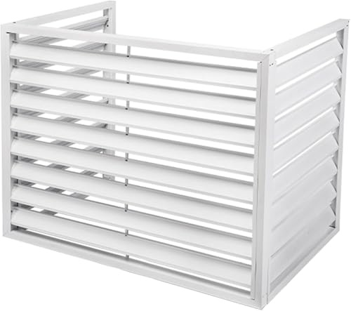 Air Conditioner Fence,Trash Can Enclosure, Wall-mounted Aluminum Air Conditioner Covers, Outdoor unit mini split air conditioner cover,Freestanding Space Divider, for indoor,outdoor(Bianco,110*60*80cm