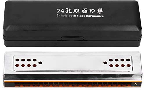 MUNEFE Mundharmonika, doppelseitige Tremolo-Mundharmonika, 24 Löcher Tremolo-Mundharmonika Tonart G für Anfänger Erwachsene Kinder, Leistungswettbewerb