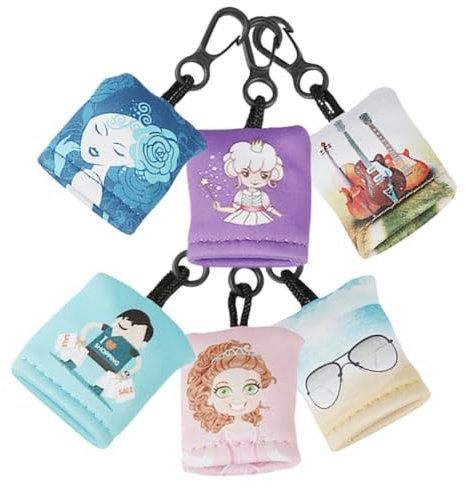 BEBEMOKO Multifunktionaler Schlüsselanhänger 6 Stück Brillenwischer Bildschirmreiniger für mobile Brillen