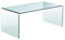 IBERA HOME Mesa de Centro Rectangular Cheval - Cristal Curvado Transparente de 10mm, 100x48x43cm, Diseño Moderno