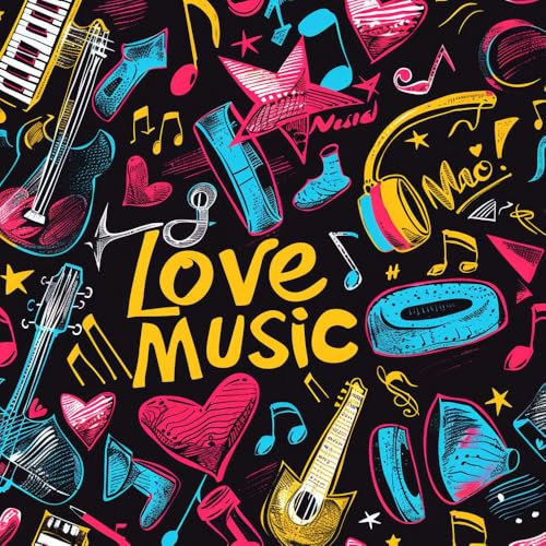 JIAOQSS Peel and Stick Wallpaper Music Black Colorful Self Adhesive Wallpaper Stick on Wallpaper Furniture Sticker Waterproof Living Room Bedroom