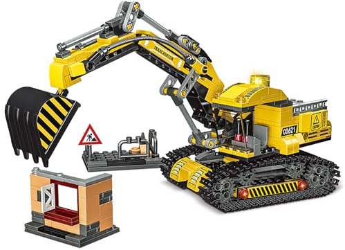 WOMA C0621A City Builder Raupenbagger, 2-in-1-Baustein-Set für Kinder ab 6 Jahren