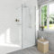 Aquariss 700mm Wet Room Chrome 8mm Clear Self Clean Shower Screen Panel Walk in Shower Enclosure with 300mm Flipper Panel