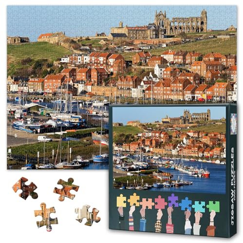 Whitby Abbey Ruins 1000 Piece Jigsaw Puzzle for Adults - Iconic North Yorkshire Coast Landscape, 50x70cm Scenic British Heritage Art for Wall Decor & Relaxation