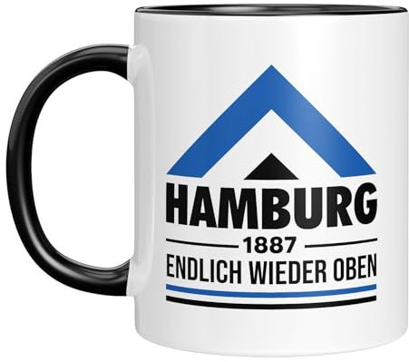 Hamburg Tasse - 2025 Aufstieg - Fussballbecher - Fanartikel - Kaffeetasse - fussballfans - Schwarz