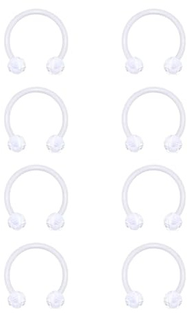 Gojewen 8er Plastik Piercing Hufeisen Nase Lippe 6/8/10/12mm Flexible Acryl Septum Helix Augenbrauen Ring