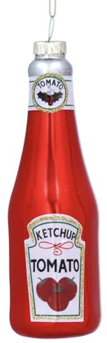Tomato Ketchup Bauble, Novelty Christmas Decoration, Hanging Tomato Sauce Mini Glass Bottle Bauble, Fun Xmas Tree Decoration, Quirky Xmas Tree Ornament, Stocking Filler, Food Lovers Gift