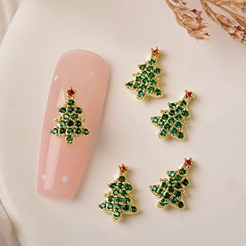 3D Nail Charms Christmas Snowflake Jewelry Metal Studs Art Rhinestones Santa Bell Sock for Manicures Tips Christmas Nail Rhinestones and Pearls