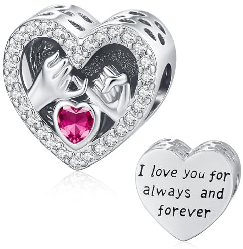 Friggem Charm Herz Charm Liebe Geburtsstein Beads für Armband Armbänder Anhänger Geschenke für Damen Mädchen Mutter Tochter Freundin Schwestern Muttertag Schmuck