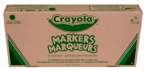 CRAYOLA Broad Line Markers, Bulk School Supplies For Teachers, Kids Markers For School, 256 Count