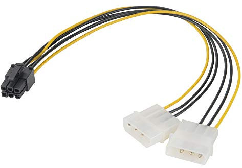 Akasa AK-CB4-6 Câble Adaptateur molex 4 broches vers PCIe 6 broches