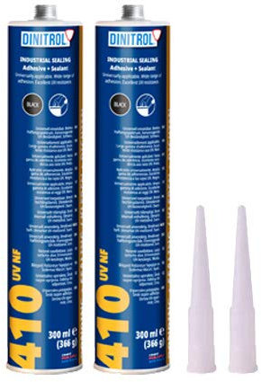 DINITROL 410 UV NEW FORMULA POLYURETHANE BLACK 2 x 300ml TUBE - SEALING AND ADHESIVE COMPOUND