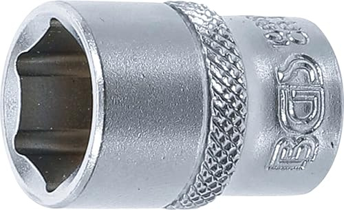 BGS 10659 | Steckschlüssel-Einsatz Sechskant | 6,3 mm (1/4) | SW 1/2 | Antriebsprofil Innenvierkant | Pro Torque® (Sechskant) | Chrom-Vanadium-Stahl | Verchromt, matt | mit Rändelung