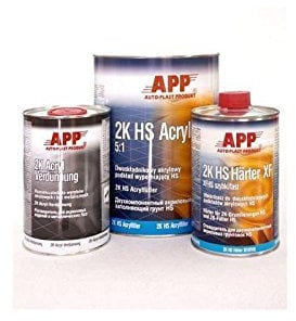 APP 2K HS Füller + Härter+Verdünnung grau Set 5,8 Liter 020411VS