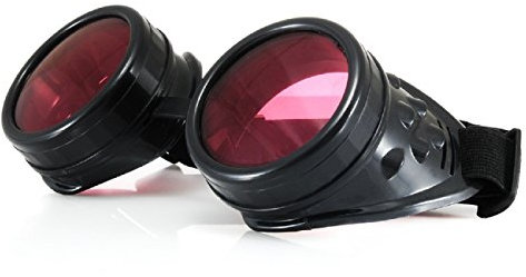 4sold (TM Cyber Goggles Punk Ultra Black Steampunk Rave Goth Sonnenbrillen